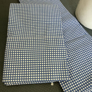 Ralph Lauren Small Gingham Blue White Ruffled 2 Standard Pillowcases Vintage